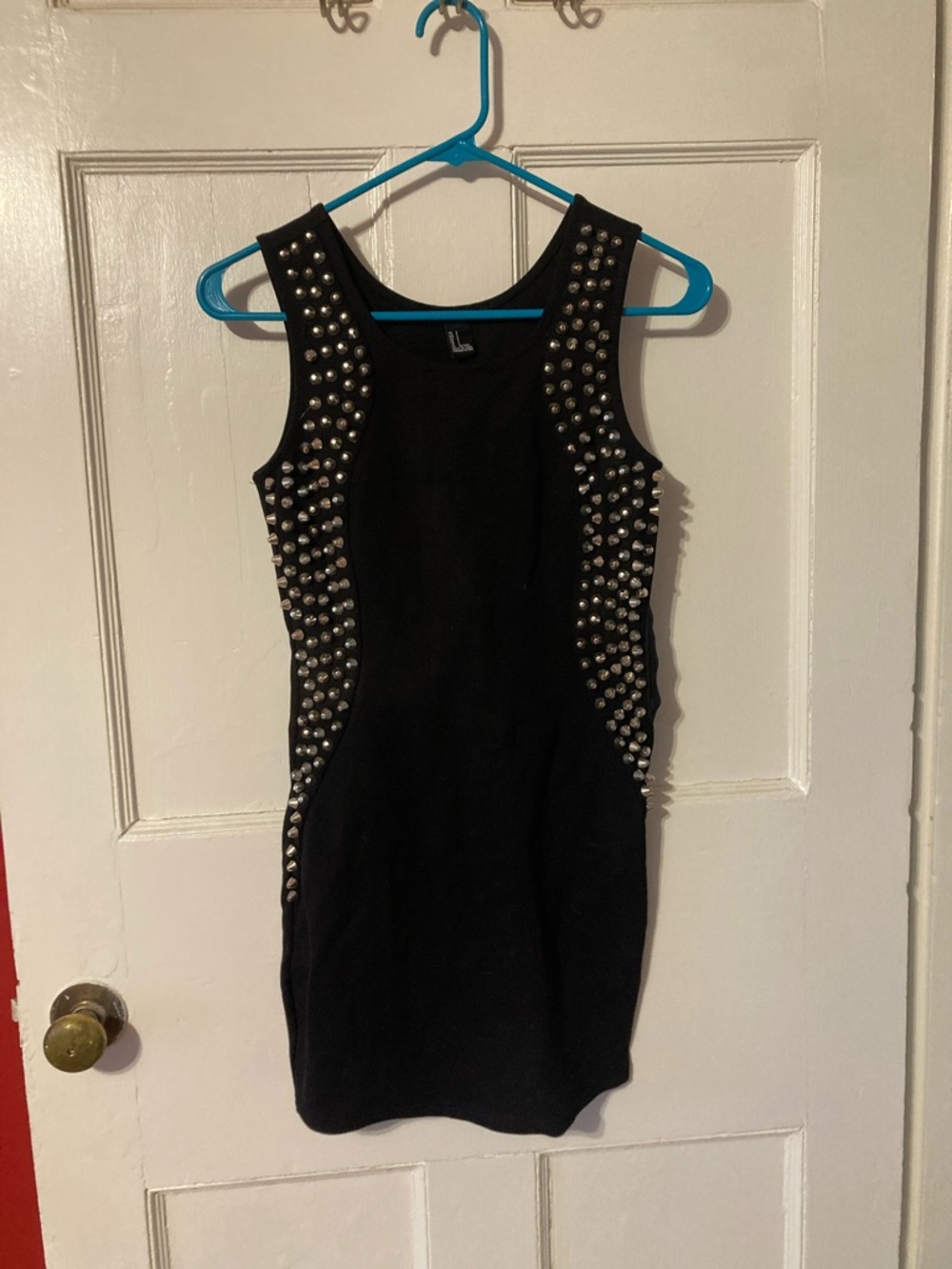 Forever 21 Black Studded Bodycon Mini Dress
